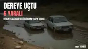 Bursa Osmangazi'de zincirleme kaza: 2 otomobil dereye savruldu, 6 yaralı