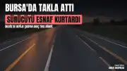 Bursa'da Takla Atan Otomobil Sürücüsünü Esnaf Kurtardı, Kaza Anı Kamerada