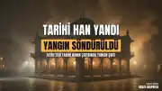 Fatih'teki 400 yıllık tarihi hanın çatısında yangın çıktı