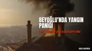 İstanbul Beyoğlu'nda 5 Katlı Binanın Çatı Katında Yangın Çıktı