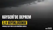 Kayseri'nin Pınarbaşı ilçesinde 3,9 büyüklüğünde deprem kaydedildi