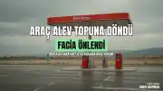Bursa-İstanbul Yolu Üzerindeki Akaryakıt İstasyonunda Araç Yangını