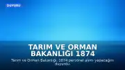 Tarım ve Orman Bakanlığı 1874 Personel Alımı Yapacak