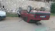 Aydın'da Motosikletten Kaçarken Ters Dönen Otomobilde 1 Yaralı
