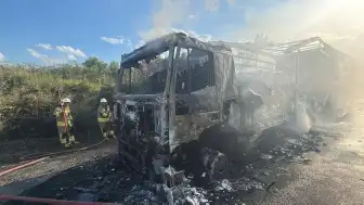 Edirne'de Seyir Halindeki Moldova Plakalı TIR Alev Aldı