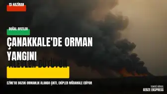 Çanakkale'nin Ezine İlçesinde Bozuk Ormanlık Alanda Yangın