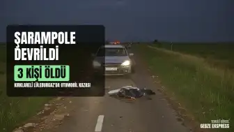 Kırklareli Lüleburgaz'da otomobilin şarampole devrilmesi sonucu 3 kişi yaşamını yitirdi