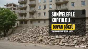 Trabzon'da İstinat Duvarı Çöktü: Bir Çocuk Saniyelerle Kurtarıldı