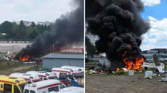 Varşova'da Hafif Uçak Caddeye Düştü: 2 Ölü, 2 Yaralı