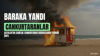 Çatalca'da Sahildeki Cankurtaran Barakası Küle Döndü