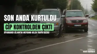 Diyarbakır'da Kontrolden Çıkan Cip, Park Halindeki Araca Çarptı: Yaya Son Anda Kurtuldu