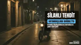 İstanbul Küçükçekmece'de Motosikletli Şahıs Silahını Vatandaşlara Doğrulttu