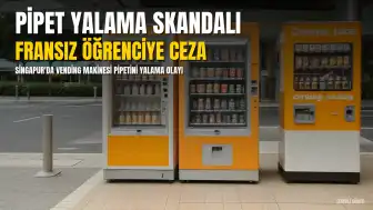 Singapur'da Vending Makinesi Pipetini Yalayarak Kamuya Açık Alanı Taciz Eden Fransız Öğrenciye Para Cezası