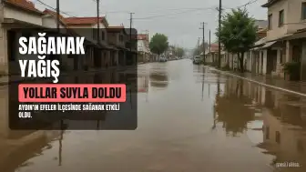 Aydın'da Sağanak Yağış Hayatı Olumsuz Etkiledi