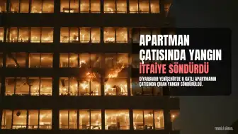 Diyarbakır Yenişehir'de 8 Katlı Apartmanın Çatısında Yangın Çıktı, Ekipler Müdahale Etti