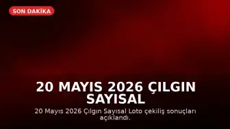 20 Mayıs 2026 Çılgın Sayısal Loto Çekiliş Sonuçları Açıklandı: Büyük İkramiye Devretti
