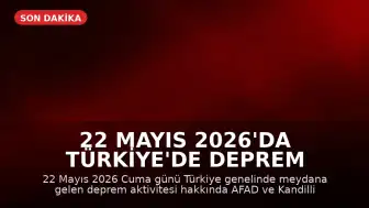22 Mayıs 2026'da Türkiye'de Deprem Aktivitesi: AFAD ve Kandilli Son Dakika Bilgileri