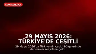 29 Mayıs 2026: Türkiye'de Çeşitli Bölgelerde Depremler Meydana Geldi