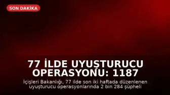 77 İlde Uyuşturucu Operasyonu: 1187 Kişi Tutuklandı