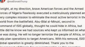 ABD Başkanı Trump: DEAŞ'ın Küresel İkinci Komutanı Öldürüldü