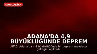 Adana'da 4,9 büyüklüğünde deprem meydana geldi