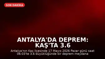 Antalya'da Deprem: Kaş'ta 3.6 Büyüklüğünde Sarsıntı