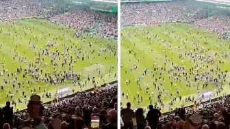 Celtic Taraftarı Sahayaindi, Şampiyonluk Tehlikeye Girdi