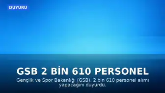 GSB 2 bin 610 personel alımı başvuruları başlıyor
