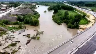 Kelkit Çayı'nda Debi Artışı Drone ile Görüntülendi