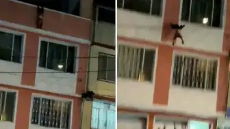 Kolombiya'da Bebek Balkondan Sarktı, Mahalleli Kurtardı