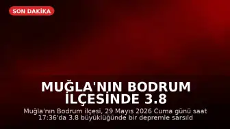 Muğla'nın Bodrum ilçesinde 3.8 büyüklüğünde deprem meydana geldi
