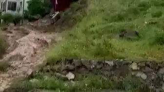 Osmaniye'de Sağanak Nedeniyle Prefabrik Ev Devrildi