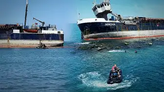 Sakarya Karasu Sahili'nde Fırtına Nedeniyle Karaya Oturan Kuru Yük Gemisi Bölgesi Tehlikeli Alan İlan Edildi, Denize Girmek Yasaklandı