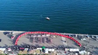 Tekirdağ'da 100 Metre Türk Bayrağıyla Gençlik Yürüyüşü Düzenlendi