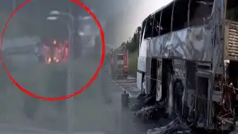Tuzla'da Tur Otobüsü Motor Kısmından Alev Aldı: 43 Yolcu Tahliye Edildi