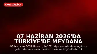 07 Haziran 2026'da Türkiye'de Meydana Gelen Depremler: AFAD ve Kandilli Verileri