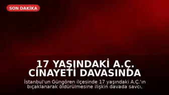17 Yaşındaki A.Ç. Cinayeti Davasında Mütalaa Açıklandı: Sanık E.Ç. İçin İstinaf Talebi Belli Oldu