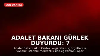 Adalet Bakanı Gürlek Duyurdu: 7 İlde Organize Suç Örgütüne Yönelik Eş Zamanlı Operasyon