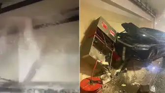 Avrasya Tüneli'nde Kaza: İtfaiye Panosuna Çarpan Araç Tünele Su Bastı