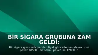 Bir Sigara Grubuna Zam Geldi: En Düşük Paket 105 TL Oldu