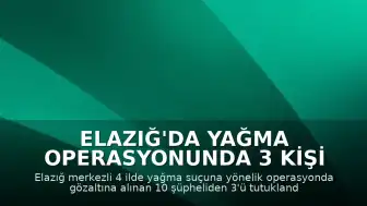 Elazığ'da Yağma Operasyonunda 3 Kişi Tutuklandı