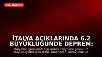İtalya Açıklarında 6.2 Büyüklüğünde Deprem: 4 Avrupa Ülkesinde Hissedildi