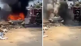 Sanayide Tamirdeki Otomobil Alev Aldı