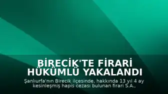 Birecik'te Firari Hükümlü Yakalandı