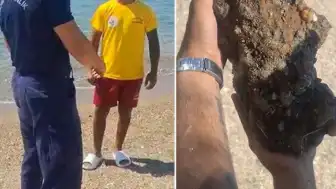 Çanakkale Kepez'deki Halk Plajında Patlamamış Askeri Mühimmat Tespit Edildi