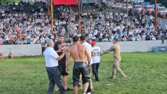Dağköy Yağlı Güreşleri'nde Yarı Finalde Kavga: Jandarma Müdahale Etti, Özkaya Altın Kemeri Kazandı