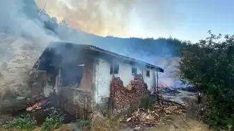 Kastamonu'da Ahşap Evden Sıçrayan Alevler Ormanlık Alana Yayıldı