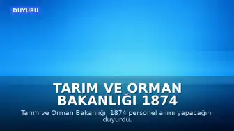 Tarım ve Orman Bakanlığı 1874 Personel Alımı Yapacak