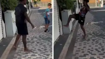 Gift Orban, Diyarbakır sokaklarında çocuklarla futbol oynadı