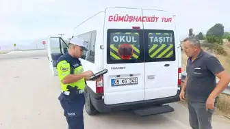 Gümüşhacıköy'de Okul Servislerine Güvenlik Denetimi